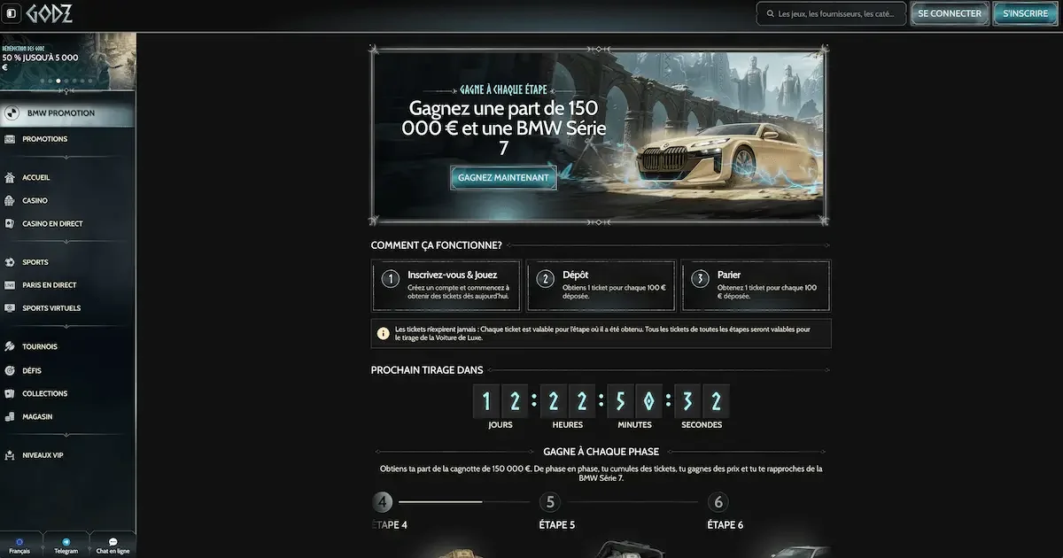 Promotion de la bmw s&eacute;rie 7 sur godz casino