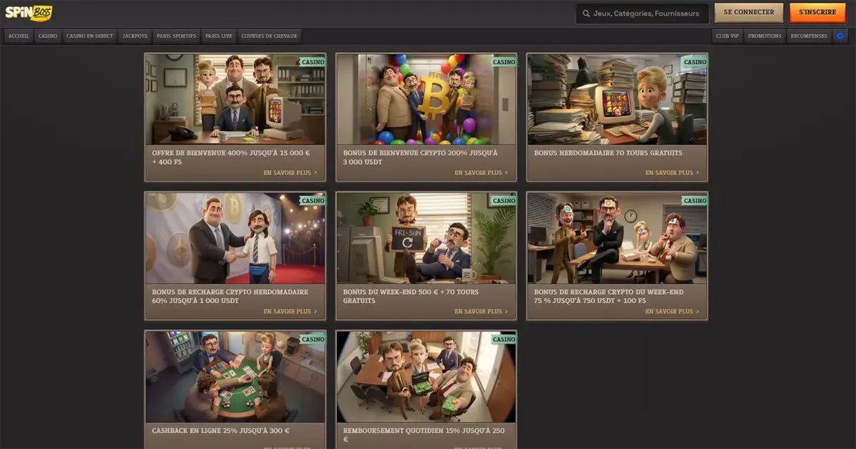 Les promotions r&eacute;guli&egrave;re du casino en ligne Spinboss