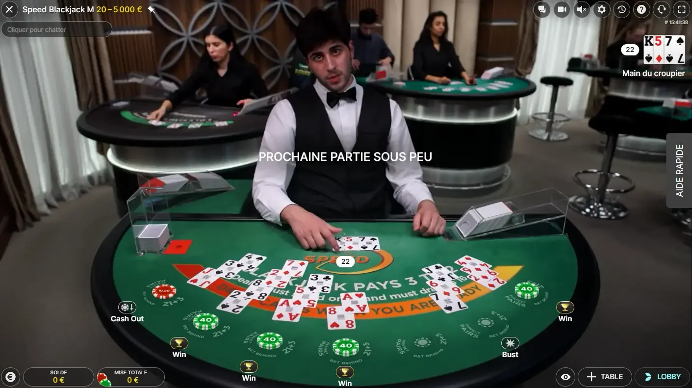 speed black jack croupier evolution gaming