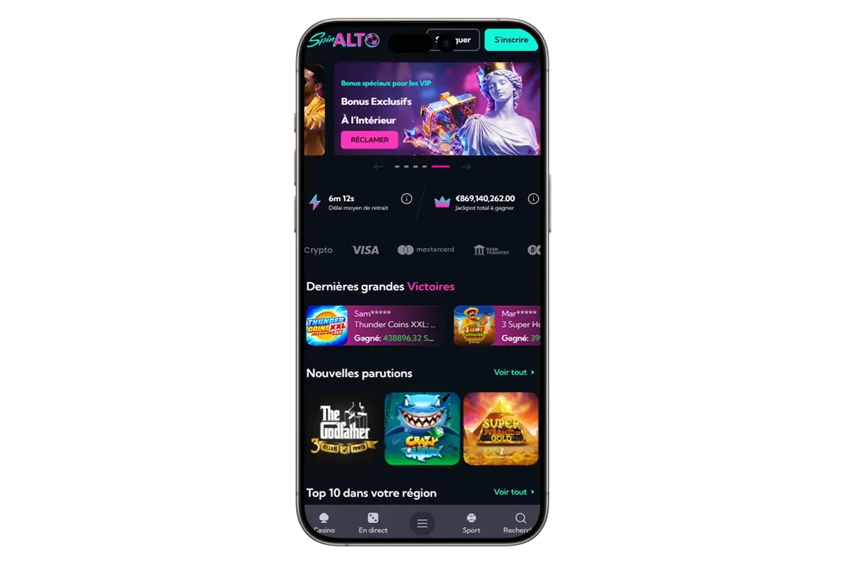 Version telephone mobile de spinalto casino