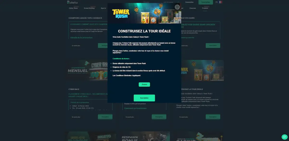 Promotions r&eacute;guli&egrave;rs et bonus mini-jeux sur rolletto casino