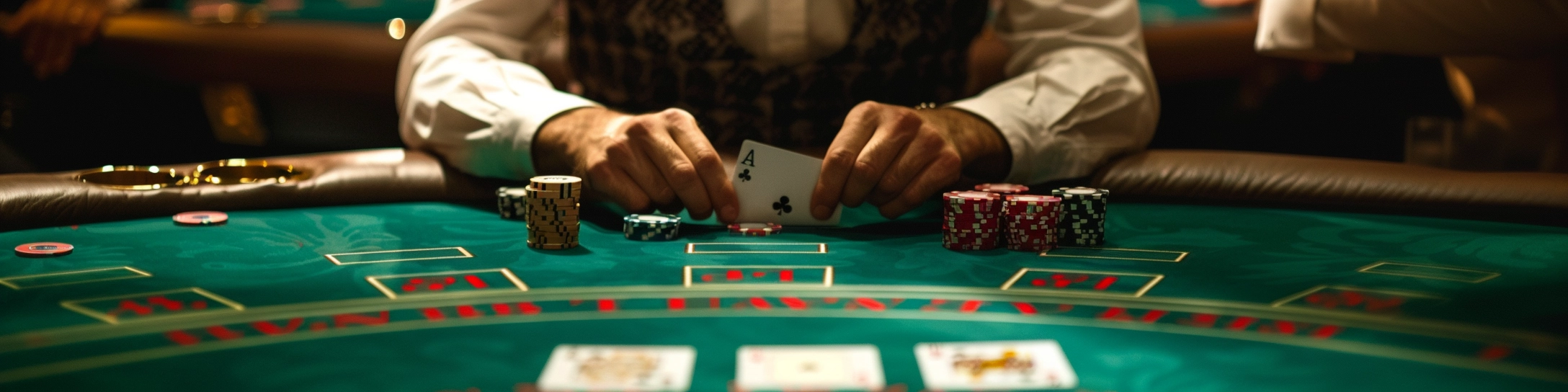 joueur de blackjack à une table