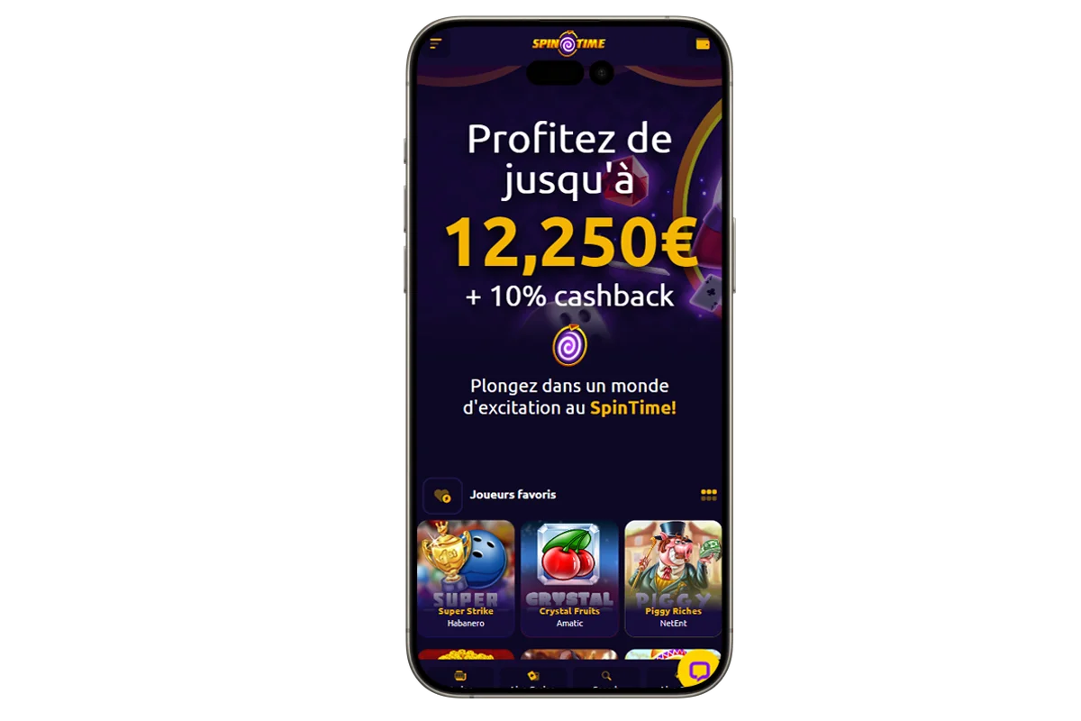 spintime casino sur mobile