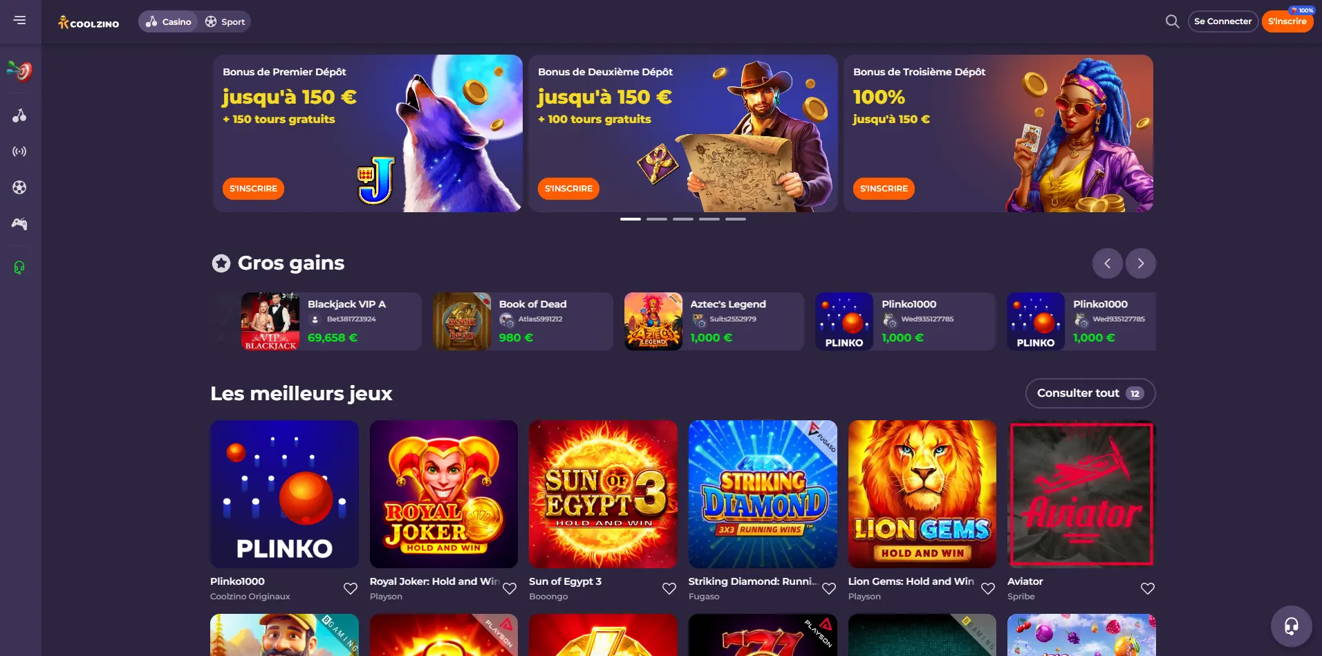 Casino en ligne coolzino homepage