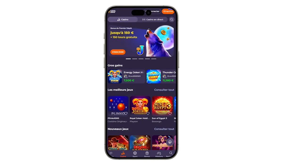 Coolzino mobile casino