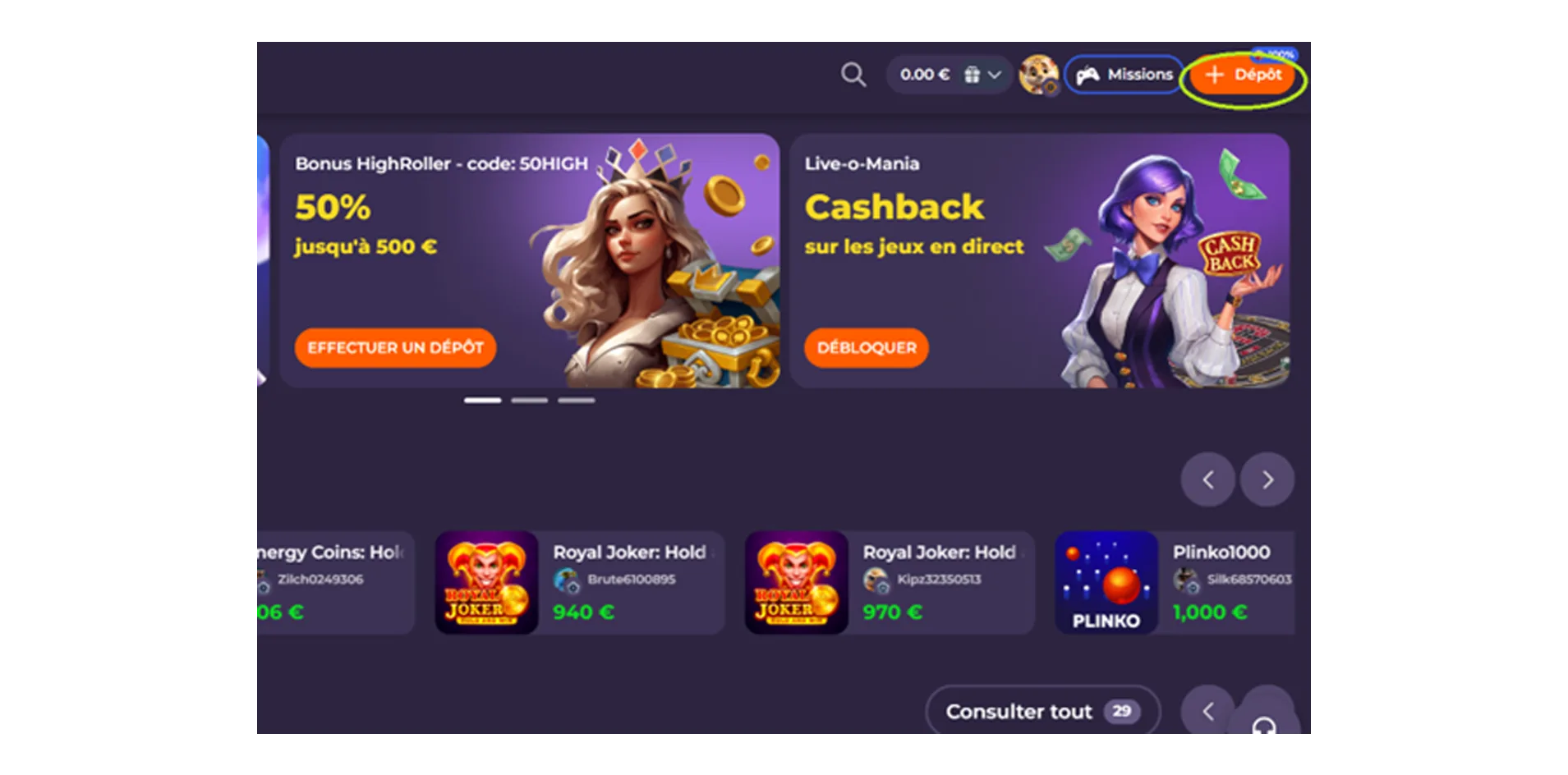 Deposer sur coolzino casino