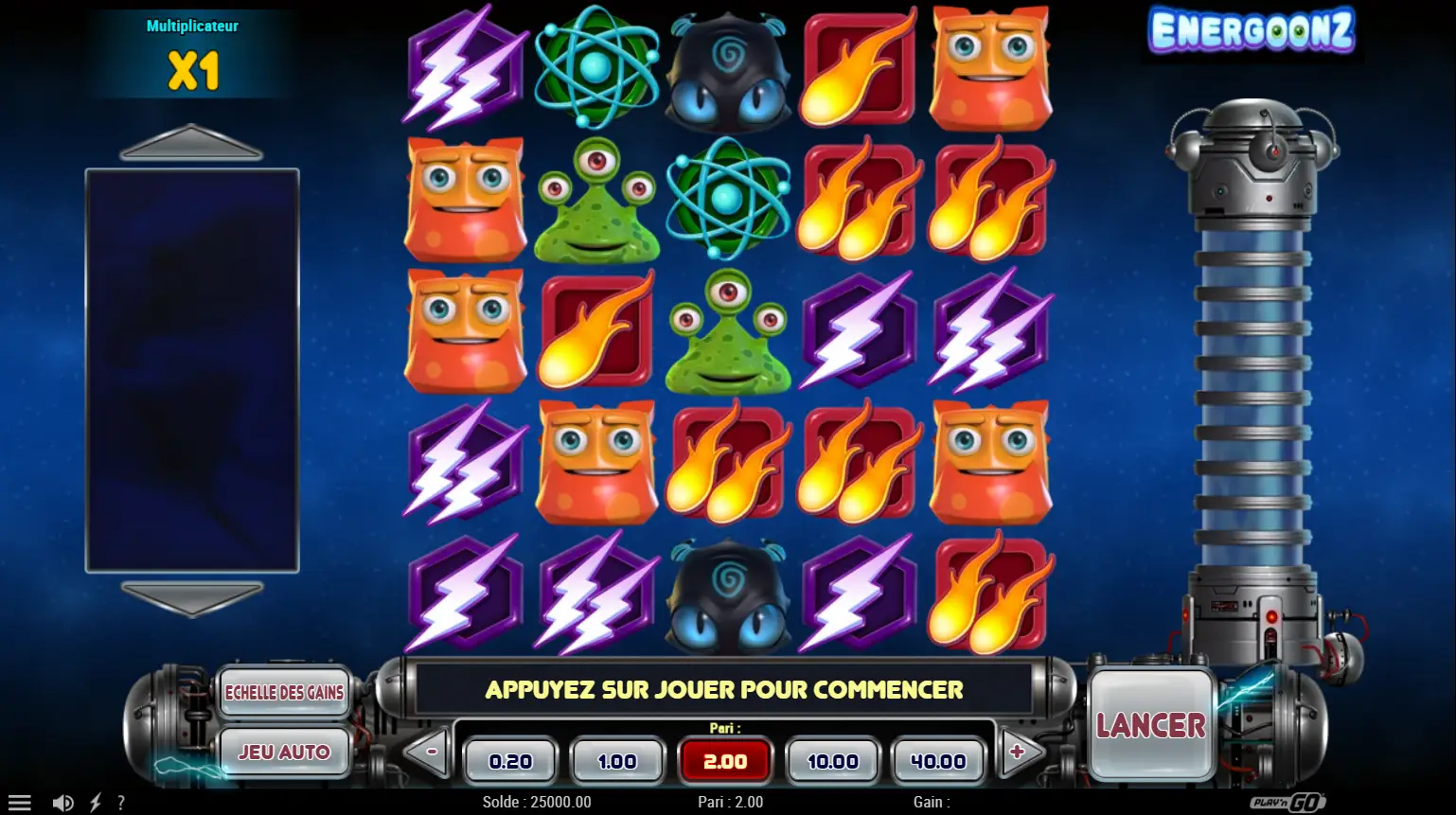 machine à sous Energoonz slot casino