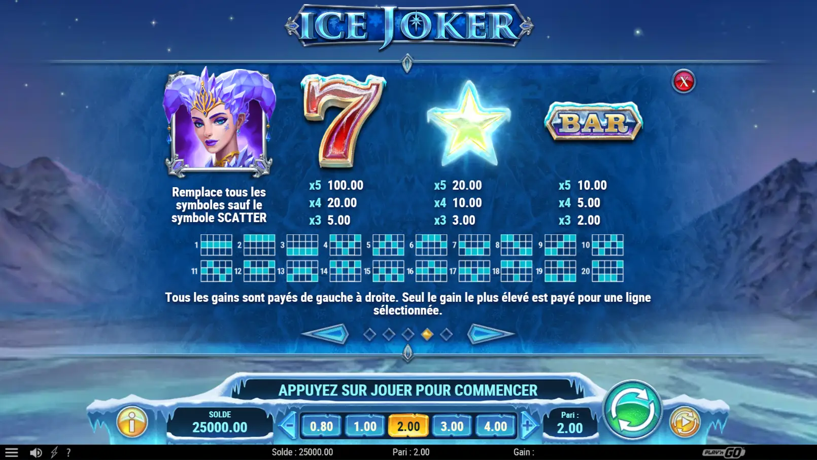 Ice symbols joker casino slot