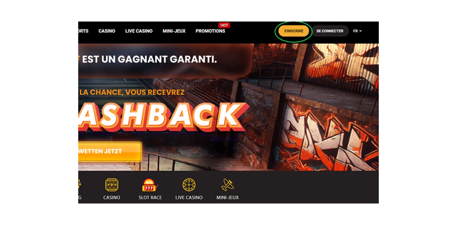 S'inscrire sur golden bet casino