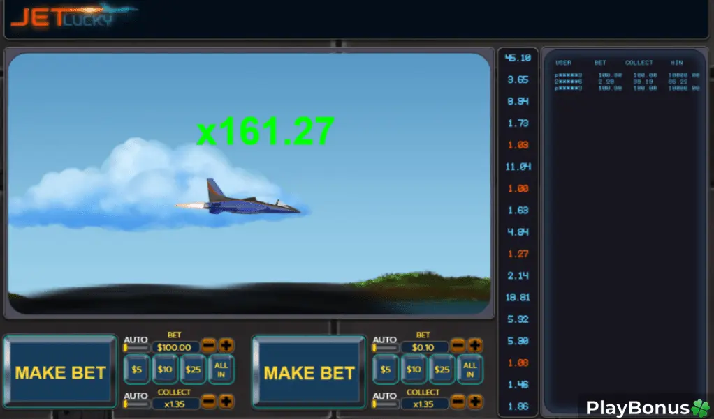 jeu jetlucky multiplicateur avion