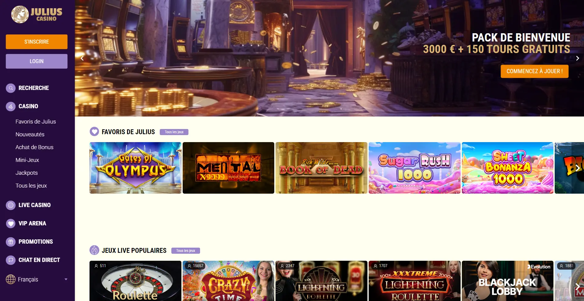 Julius casino home page