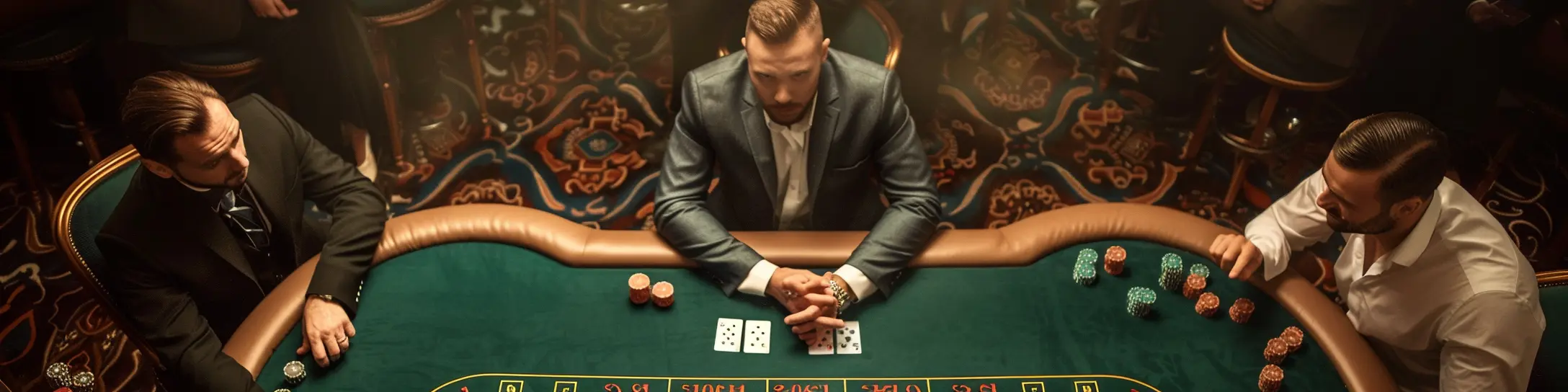 mans playing poker