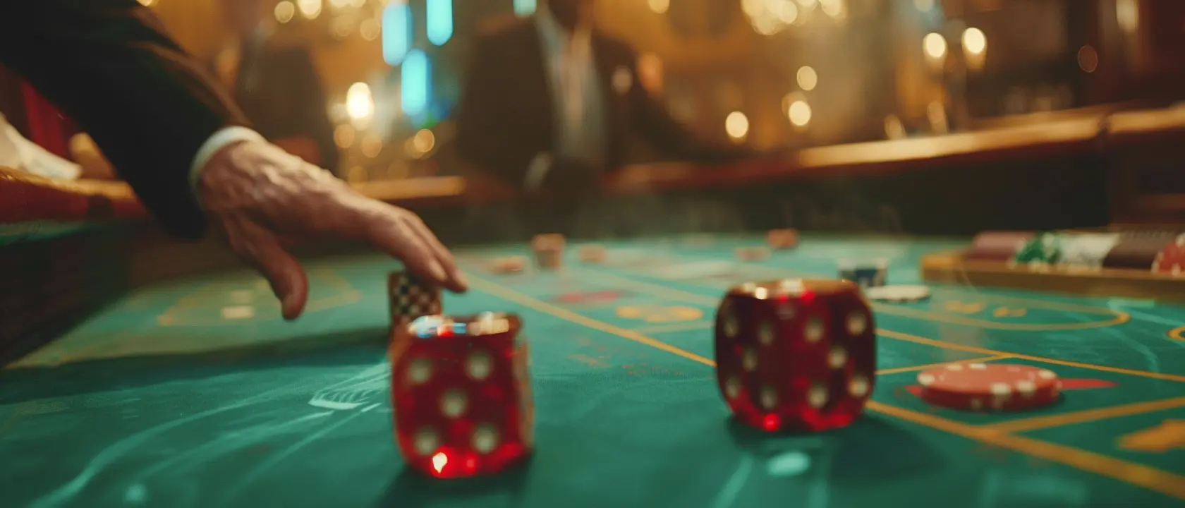 personne jouant au craps à une table au casino