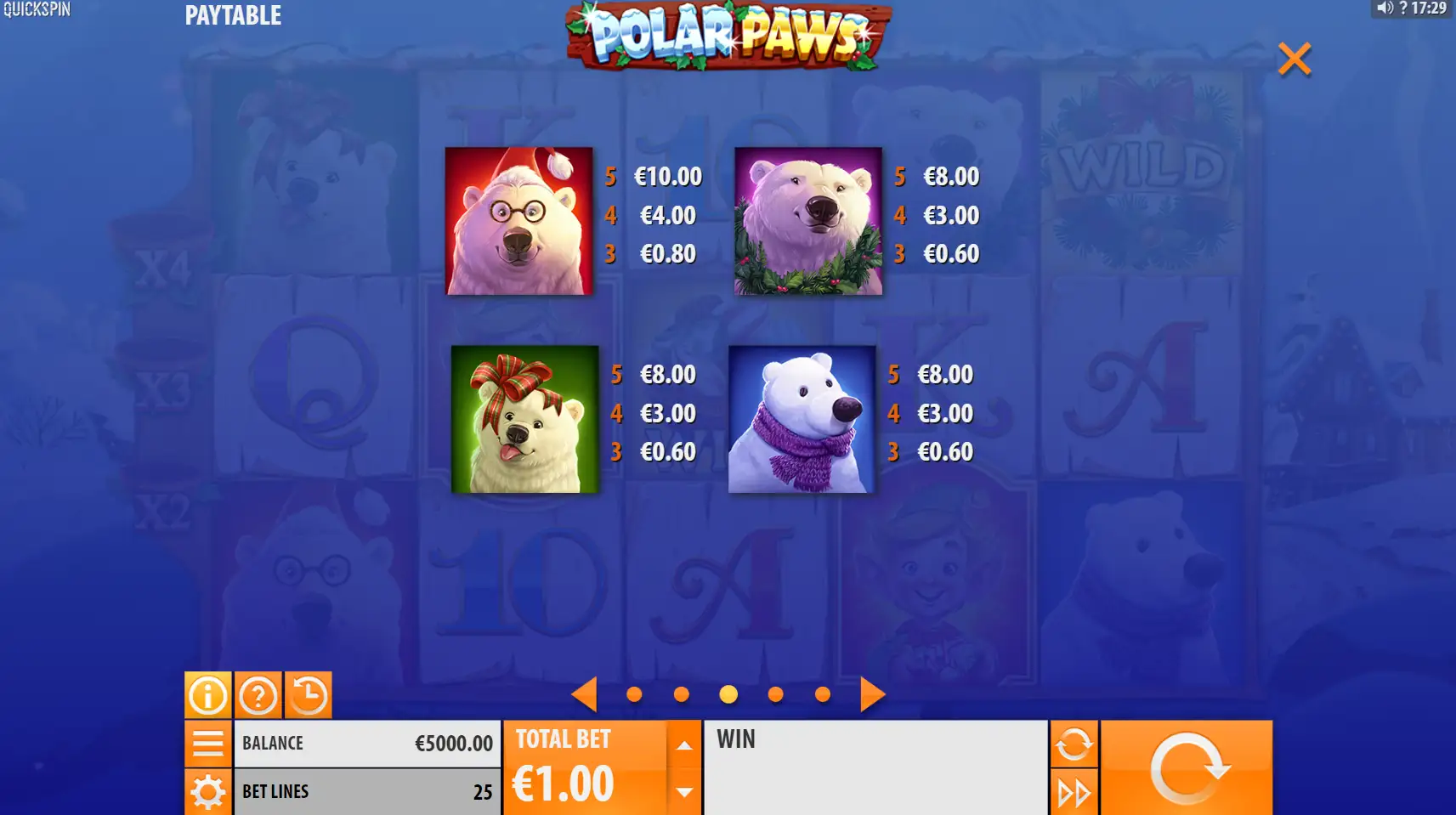 Symboles de la machine à sous gratuite Polar Paws