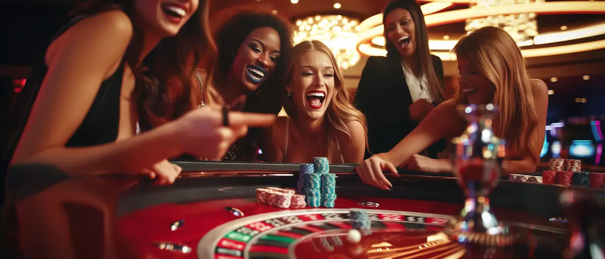 filles jouant à la roulette dans un casino